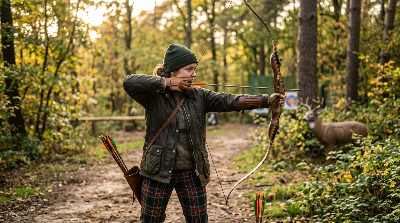 Samick Sage takedown recurve bow with maple riser and fiberglass limbs